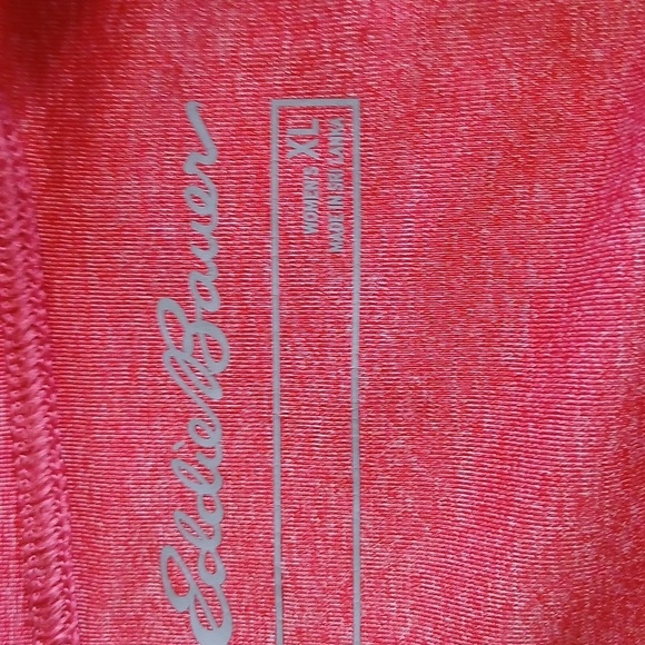 Eddie Bauer Pink Moisture Wicking Rouched Sides Short Sleeve Top Women's XL - Picture 4 of 5
